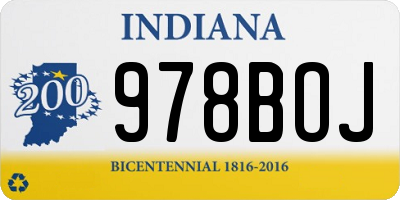 IN license plate 978BOJ