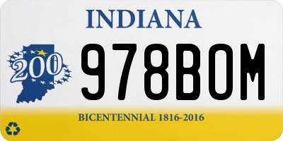 IN license plate 978BOM