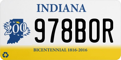IN license plate 978BOR