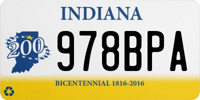 IN license plate 978BPA
