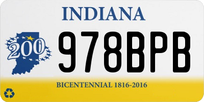 IN license plate 978BPB