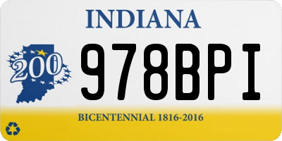 IN license plate 978BPI