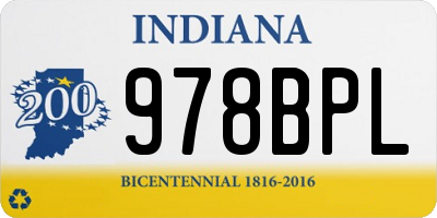IN license plate 978BPL