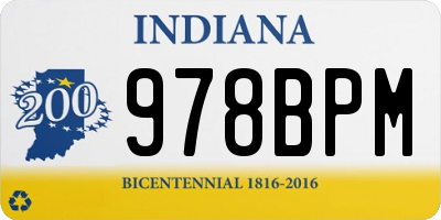 IN license plate 978BPM
