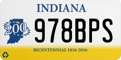 IN license plate 978BPS