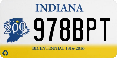 IN license plate 978BPT