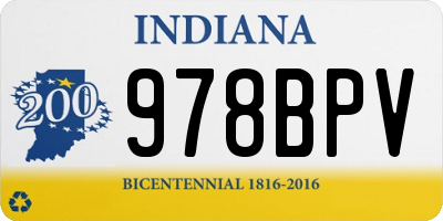 IN license plate 978BPV