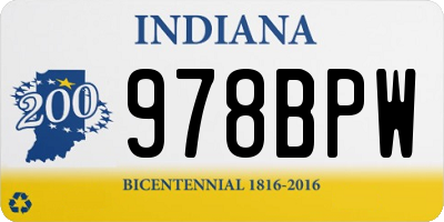IN license plate 978BPW