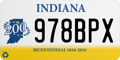IN license plate 978BPX