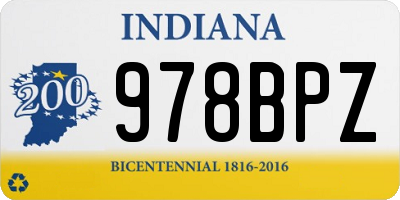 IN license plate 978BPZ