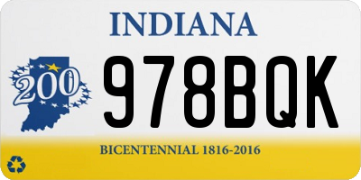 IN license plate 978BQK