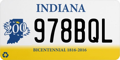 IN license plate 978BQL