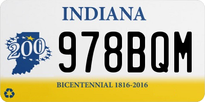 IN license plate 978BQM