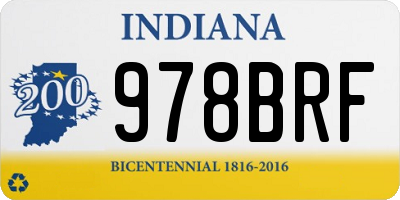 IN license plate 978BRF