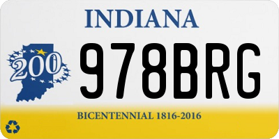 IN license plate 978BRG