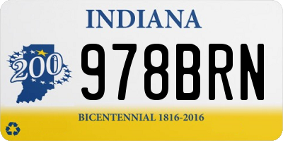 IN license plate 978BRN