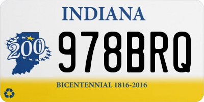 IN license plate 978BRQ