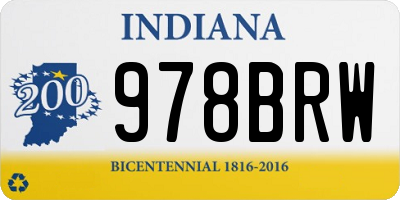 IN license plate 978BRW