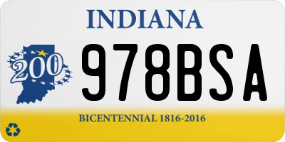 IN license plate 978BSA