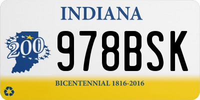 IN license plate 978BSK