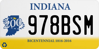IN license plate 978BSM