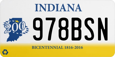 IN license plate 978BSN