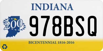 IN license plate 978BSQ