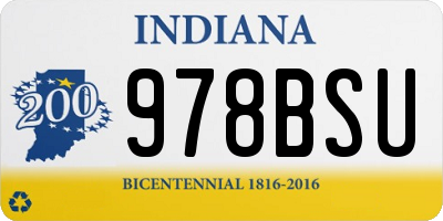 IN license plate 978BSU