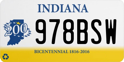 IN license plate 978BSW
