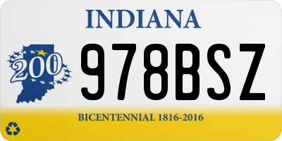 IN license plate 978BSZ