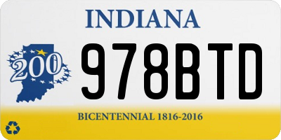 IN license plate 978BTD
