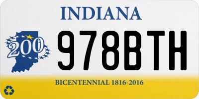 IN license plate 978BTH