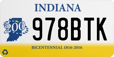 IN license plate 978BTK