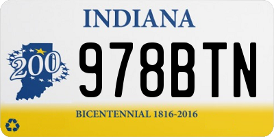 IN license plate 978BTN