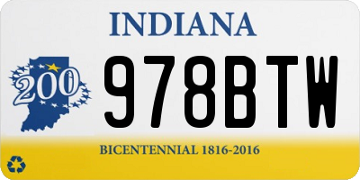 IN license plate 978BTW