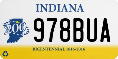 IN license plate 978BUA