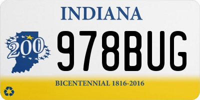 IN license plate 978BUG