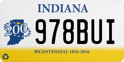 IN license plate 978BUI