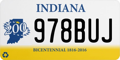 IN license plate 978BUJ