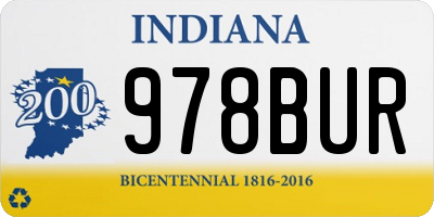 IN license plate 978BUR