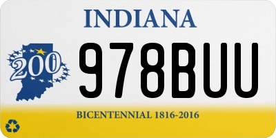 IN license plate 978BUU