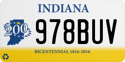 IN license plate 978BUV