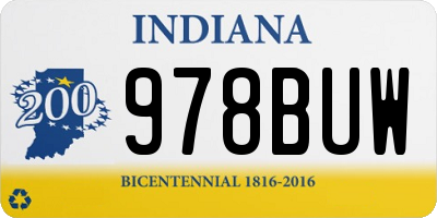 IN license plate 978BUW