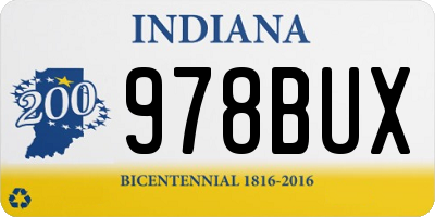 IN license plate 978BUX