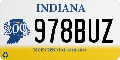 IN license plate 978BUZ