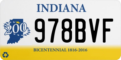 IN license plate 978BVF
