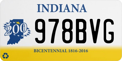 IN license plate 978BVG