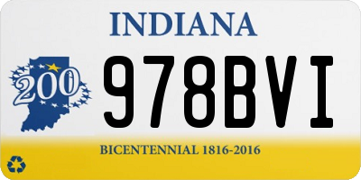 IN license plate 978BVI