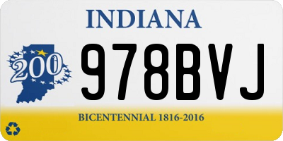 IN license plate 978BVJ