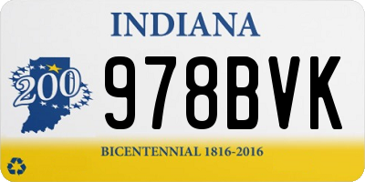 IN license plate 978BVK